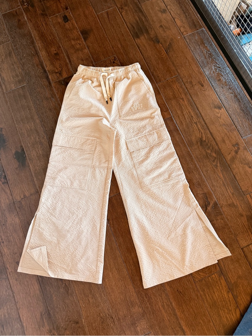 Wide Leg Cargo Lounge Pants in Cream